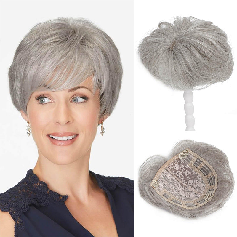 Women's Piece Head Hairpiece Chemical Fiber Increase Cover Wig Short Curly Hair