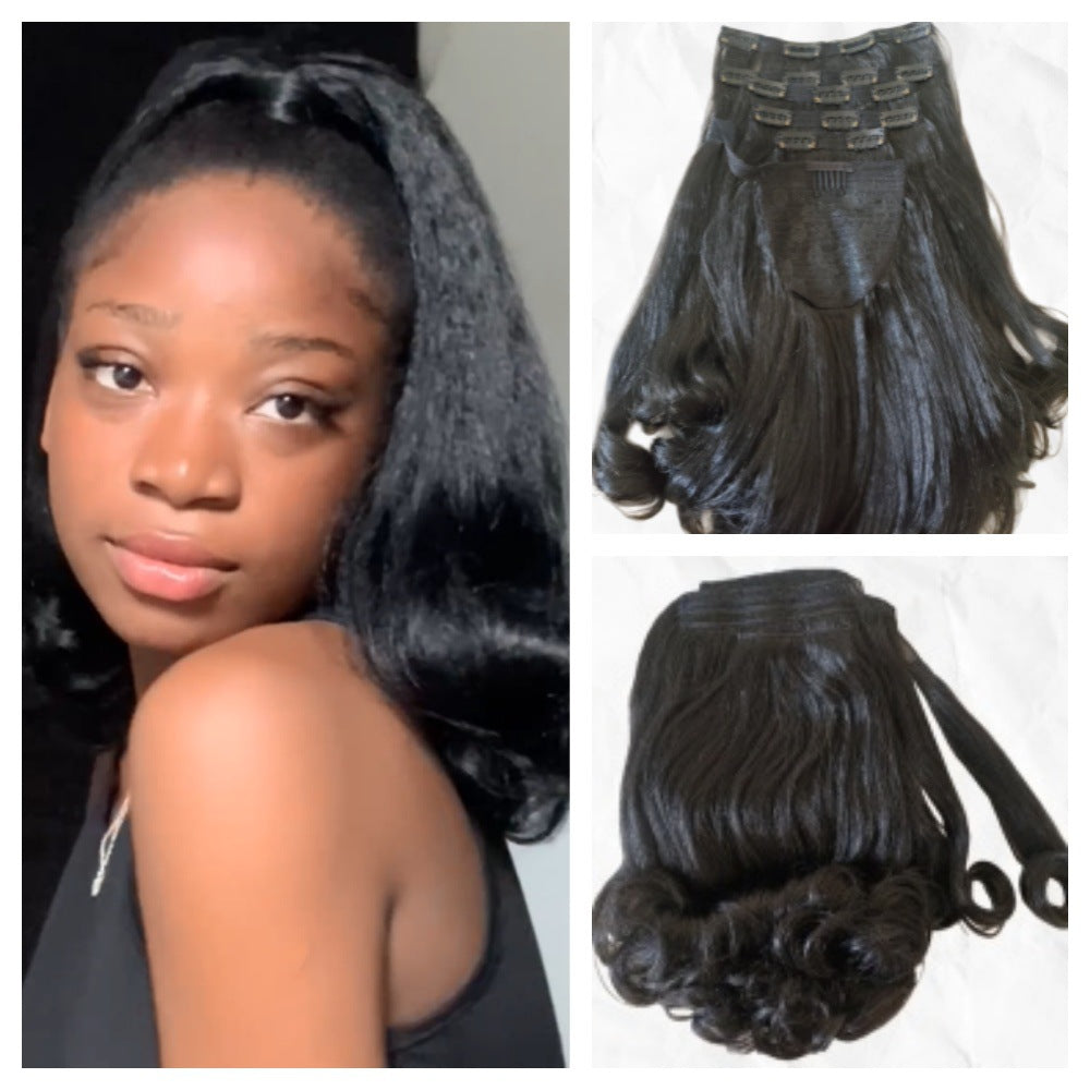 Cool Set Hairpiece Clip Tail Warped Wig