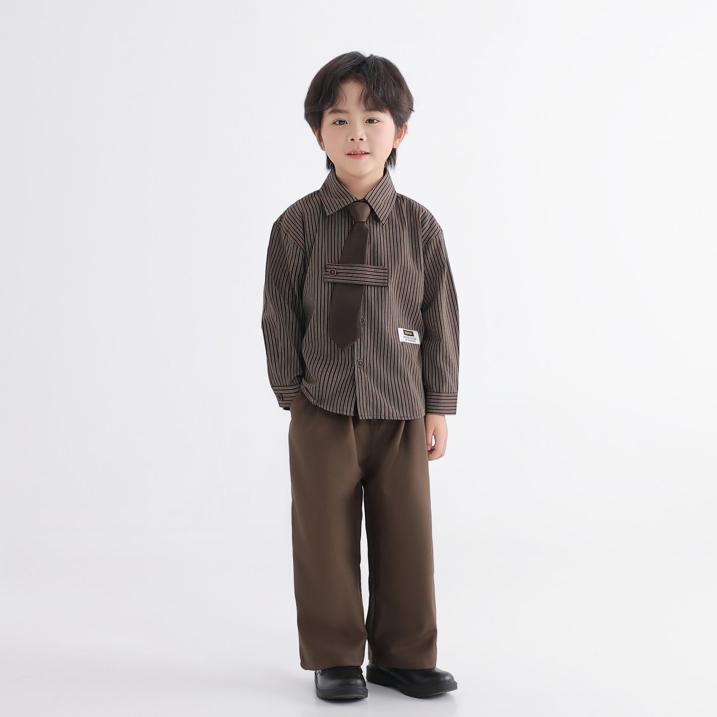 Suit Two Pieces Spring Leisure Pu Boy Model Catwalk Performance Children's Shirt