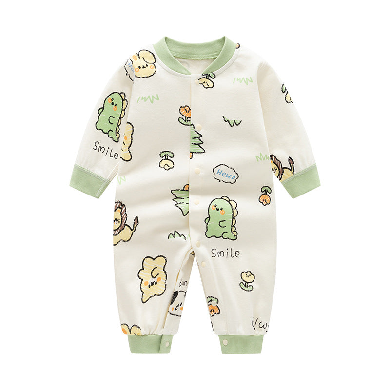 Women's & Men's Autumn Jumpsuit Pure Cotton Boneless Cardigan Romper Jumpsuit, Climbing Suit