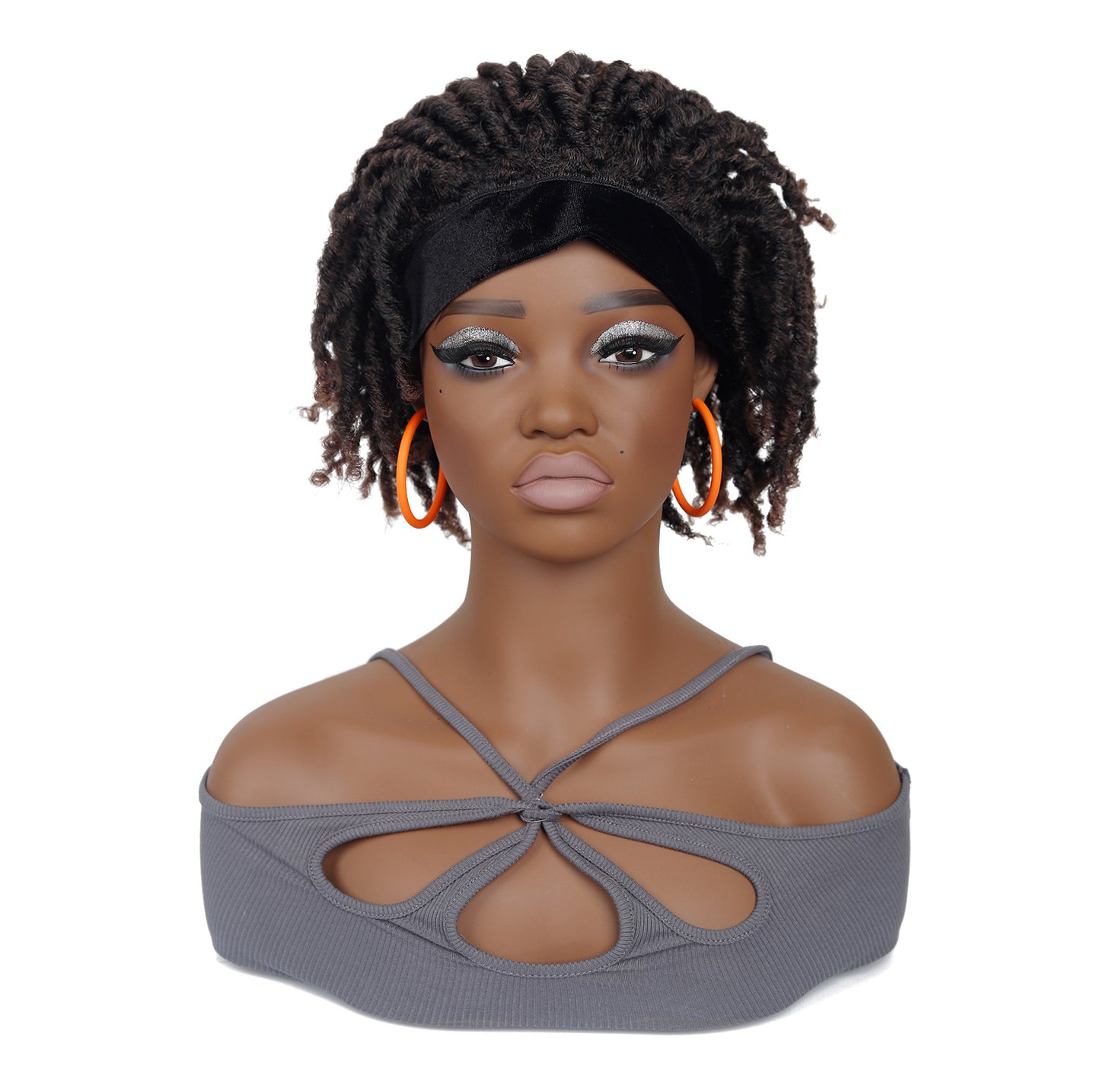 Women's Explosion Head Cover African Tube Qu Hollow Curler Wig Short Curly Hair