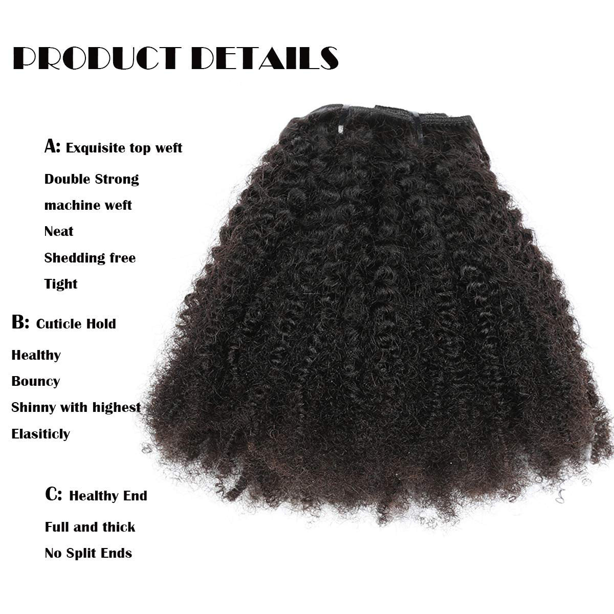 Clip Set Card Curly Hair African Small Volume Wig