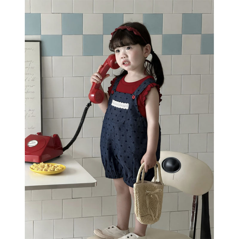 Children's Summer Korean Style Polka Dot Set Infant Children's Suit