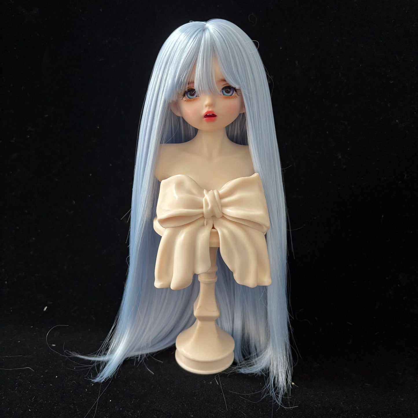 Soft Silk Optional Bangs Long Straight Hair Points Doll Head Cos Wig