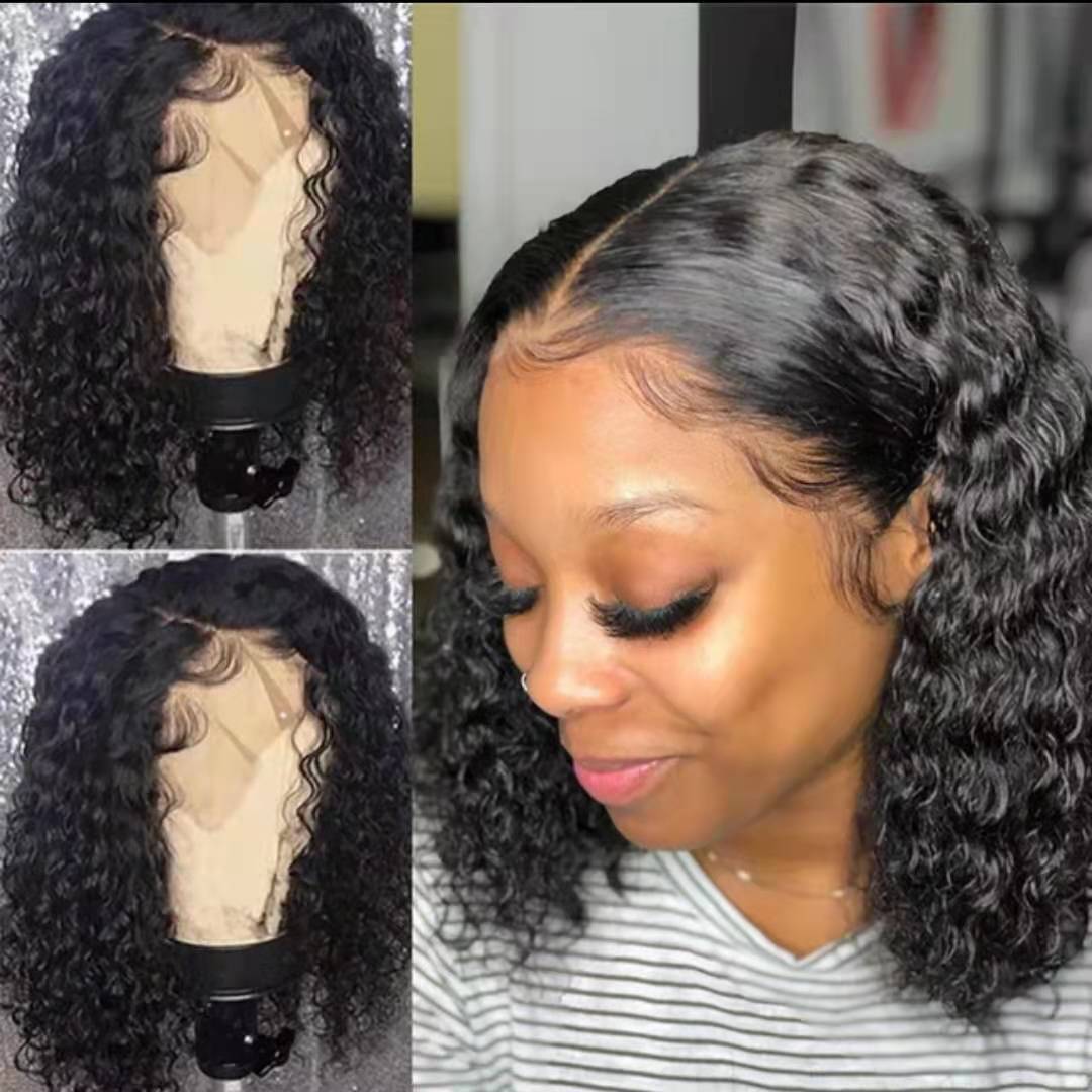 Durable Women's African Small Black Brown Wig Short Curly Hair