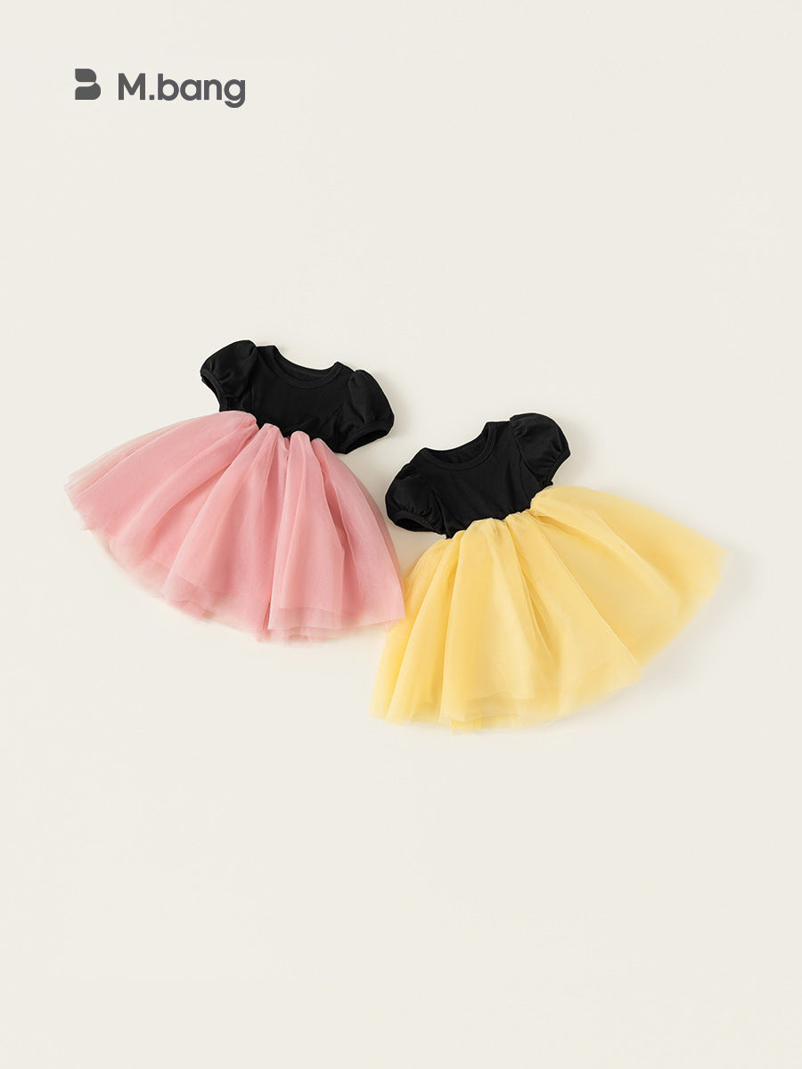 Children's Snow White Style Little Color Contrast Patchwork Children's Dress