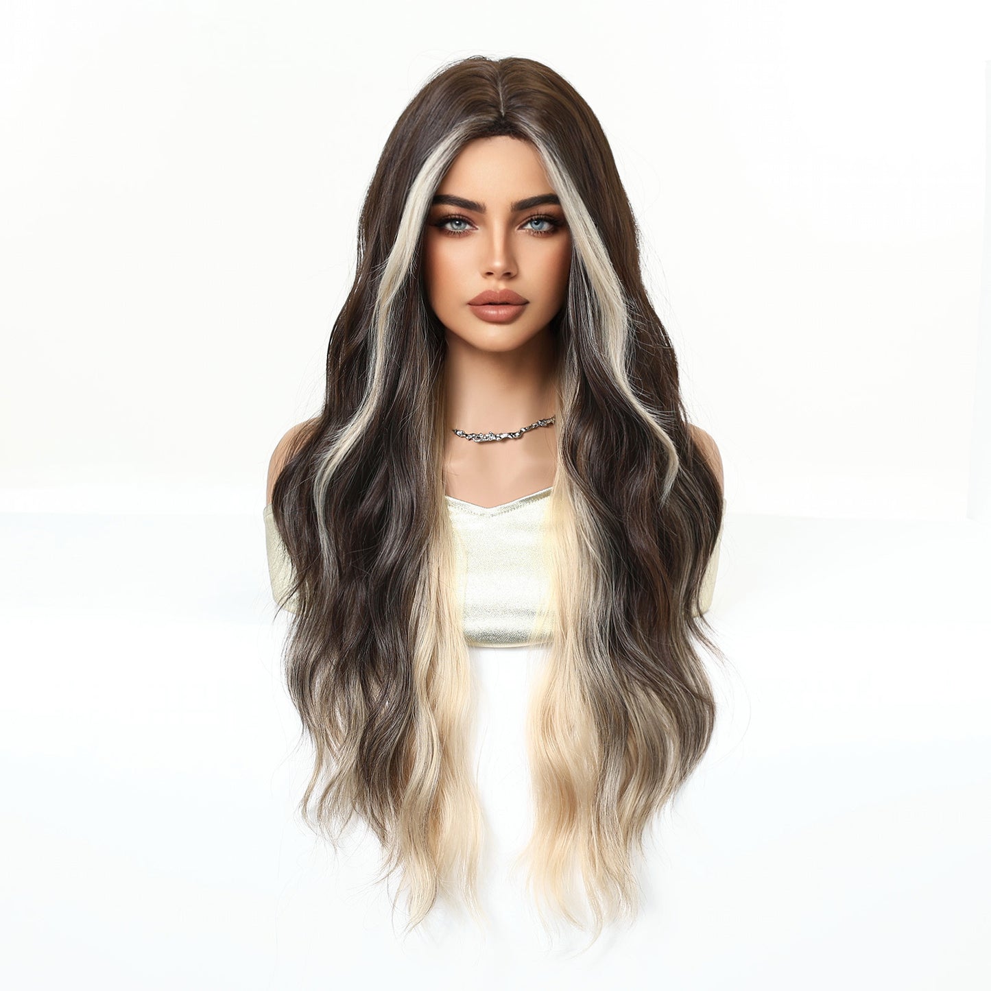 Gradient Highlight Big Wave Curly Fiber Natural Wig Long Curls