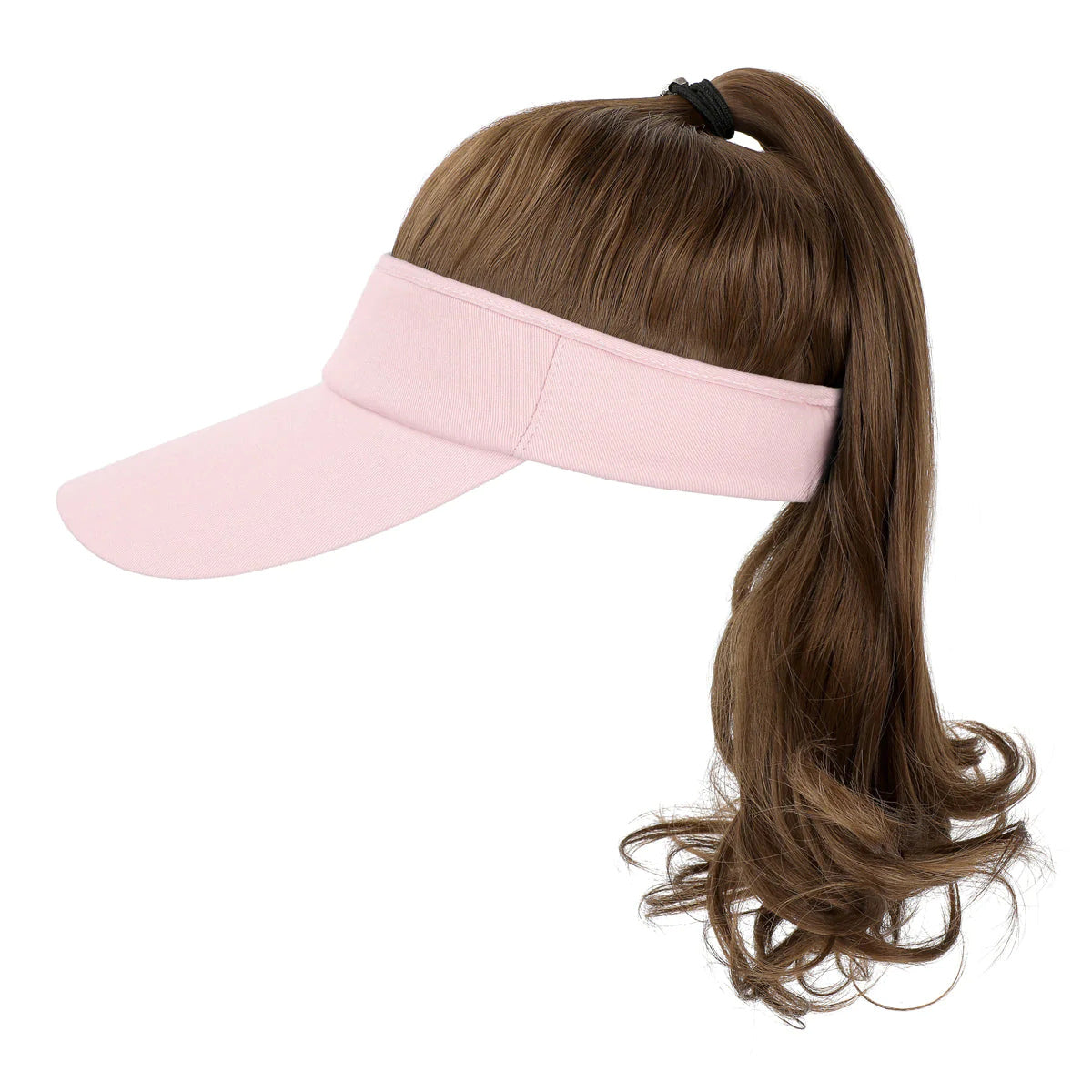 Personality Horse Tail Wavy Roll Pink Wig Ponytail