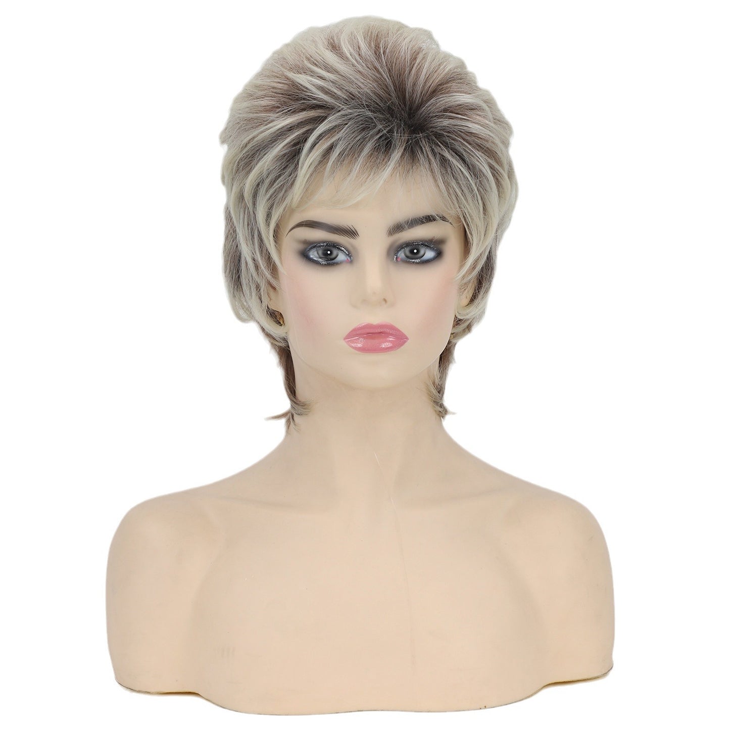Classic Women's Head Cover Fluffy Lifelike Wig Short Straight Hair