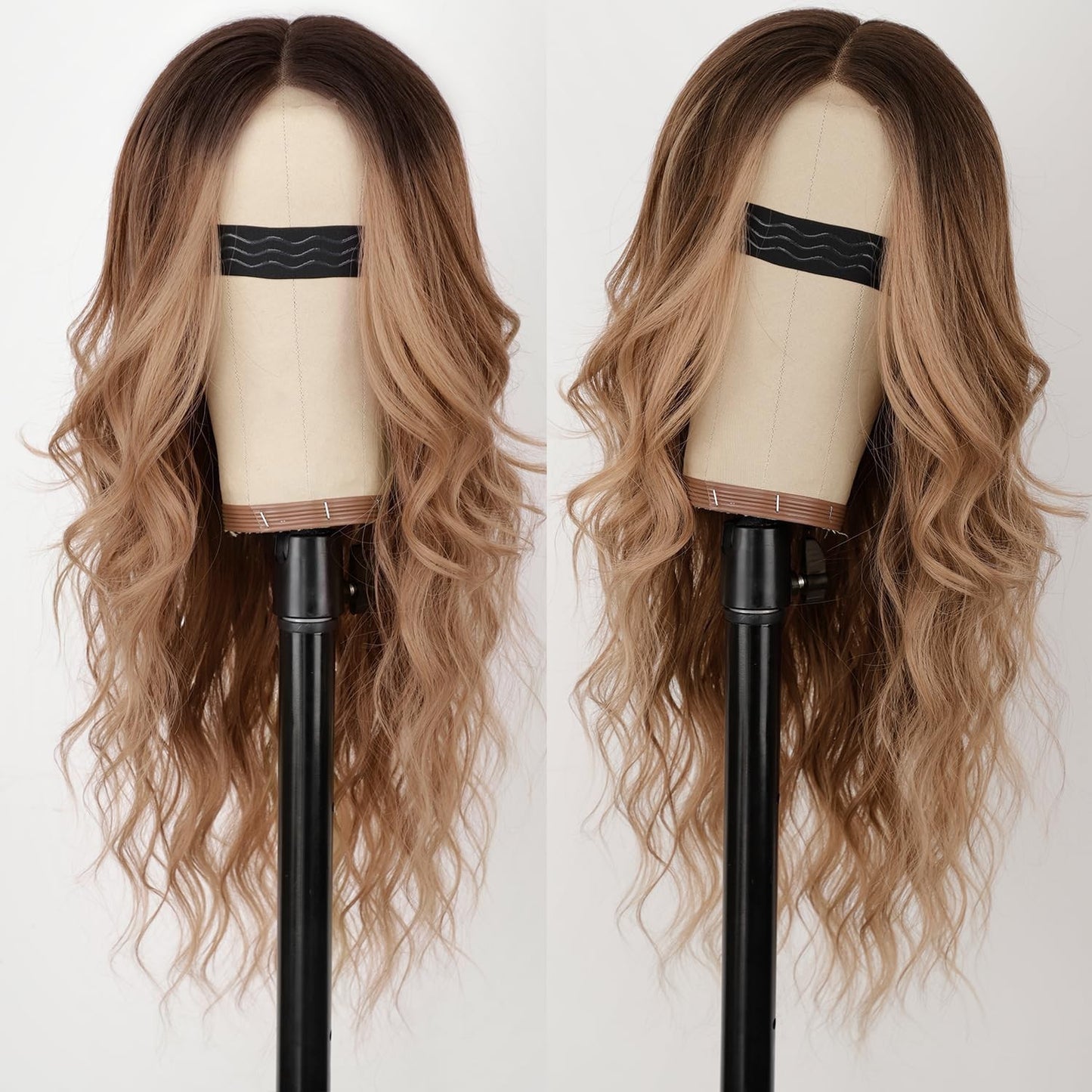 Exotic Medium Curly Hair Highlights Fiber Wig Long Curls