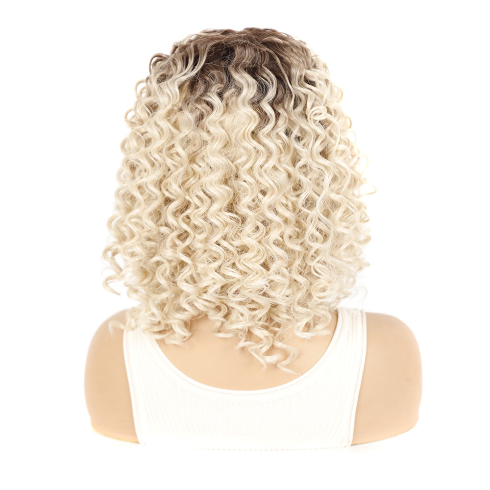 Women's Export African Head Cover Fluffy Small Wig Short Curly Hair