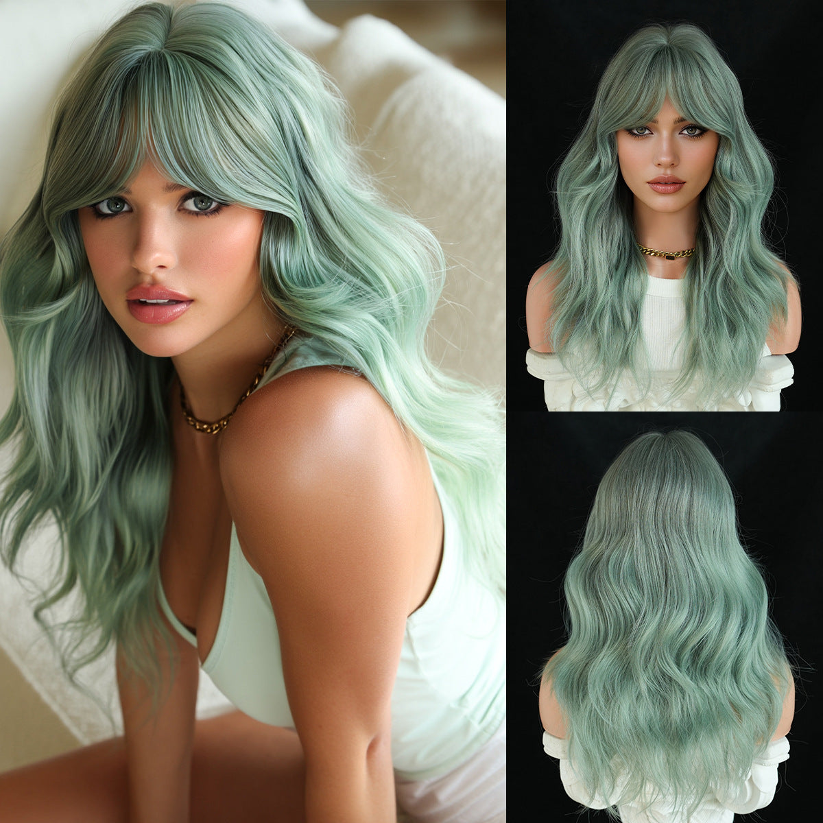 Wavy Orange Female Bangs Food For Halloween Wig Short Curly Hair