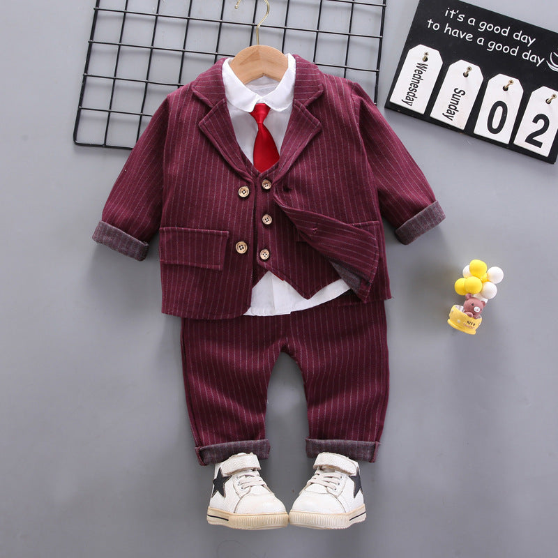 Children's Two Pieces British Birthday Boy Flower Children's Suit