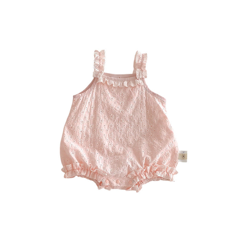 Korean Style Cute Western Lace Sling Romper Jumpsuit, Climbing Suit