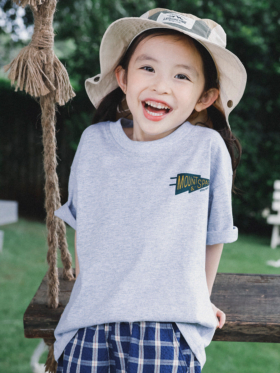 Children's Short-sleeved Summer Simple Breathing Cotton Round Neck Children's T-shirt