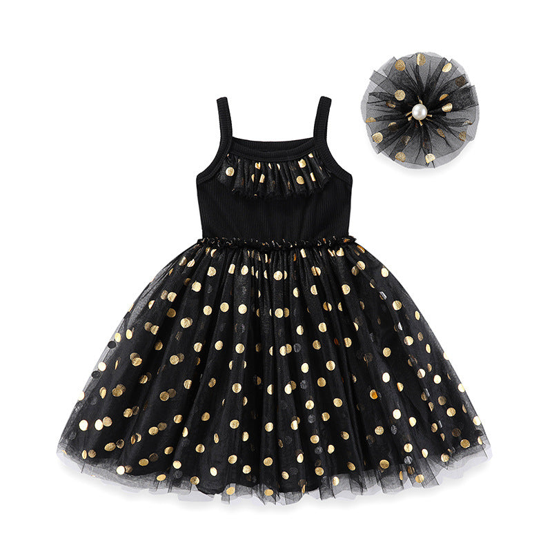 Elegant Summer Mesh Slip Fluffy Princess Children's Dress