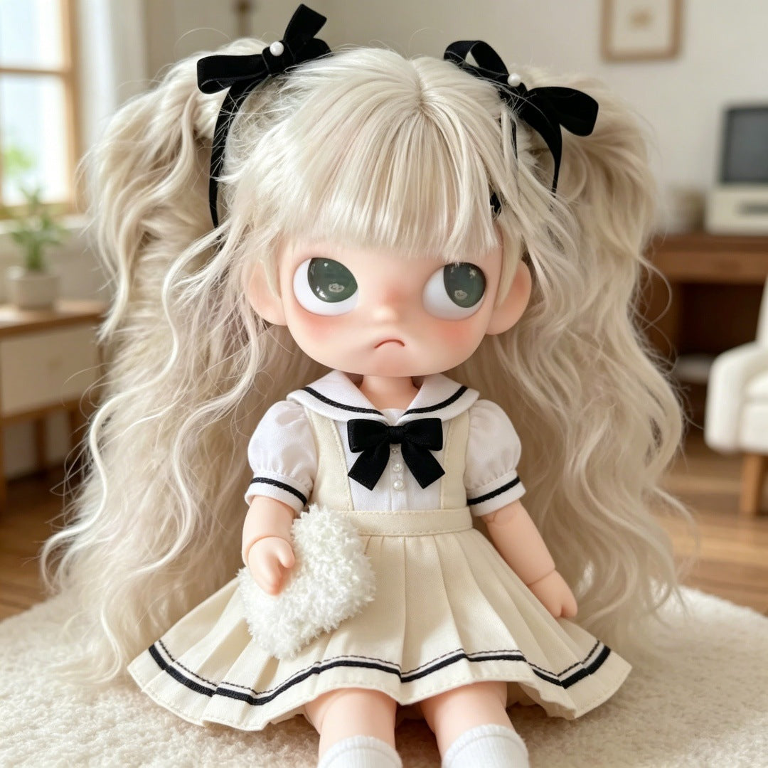 Ga Zi Sister Doll Micro Roll Universal Head Circumference Straight Cos Wig
