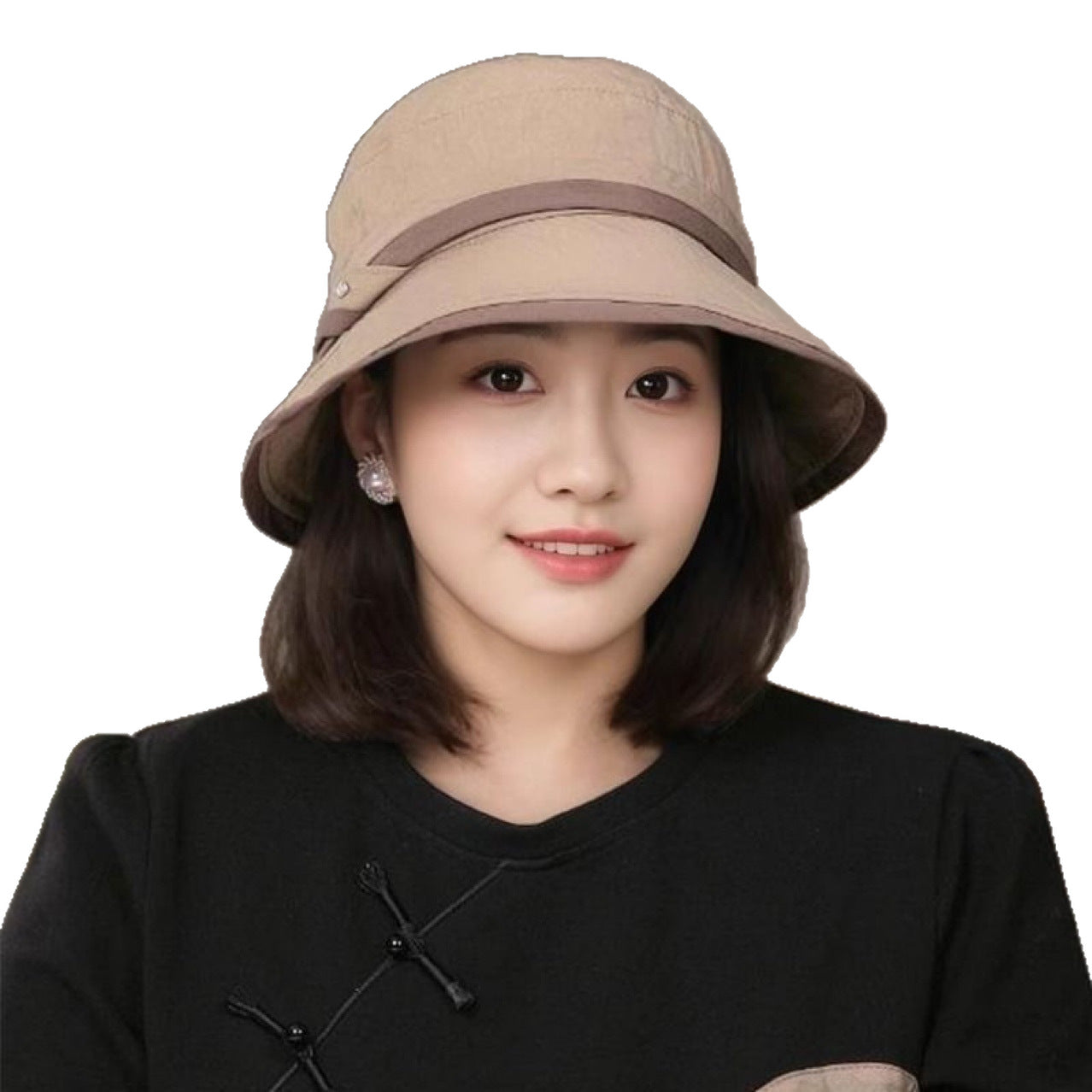 Hat Integrated Lightweight Sunshade Sun Protection Casual Fisherman Wig Short Curly Hair
