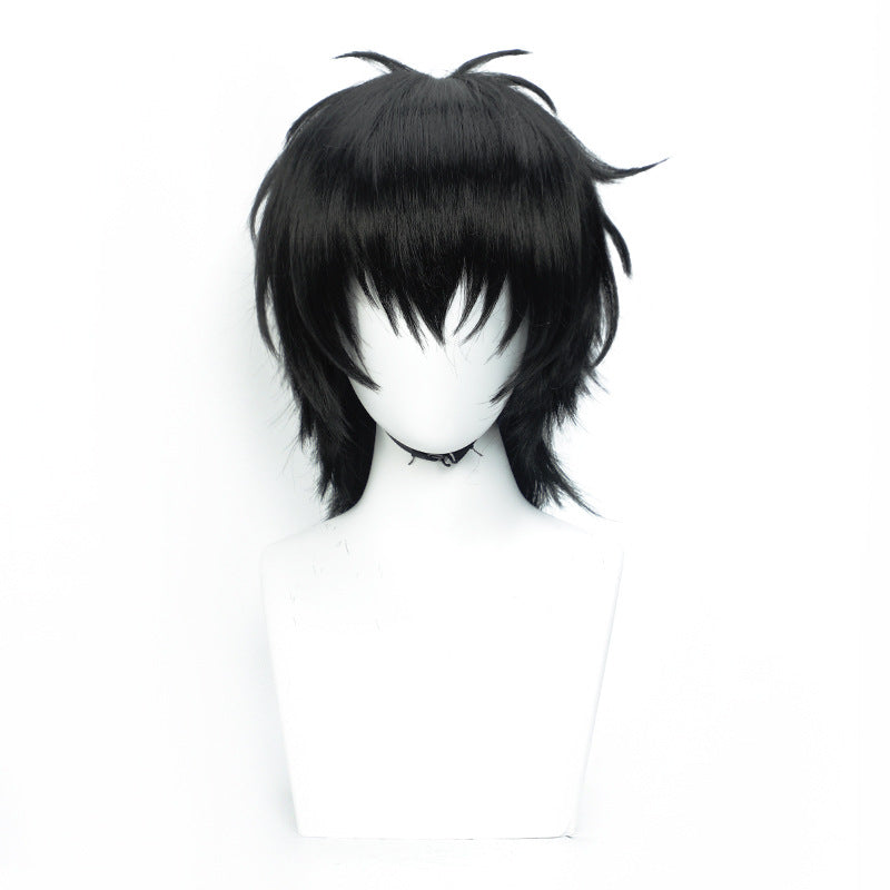Cool Men's Short Hair Black Top Cos Wig