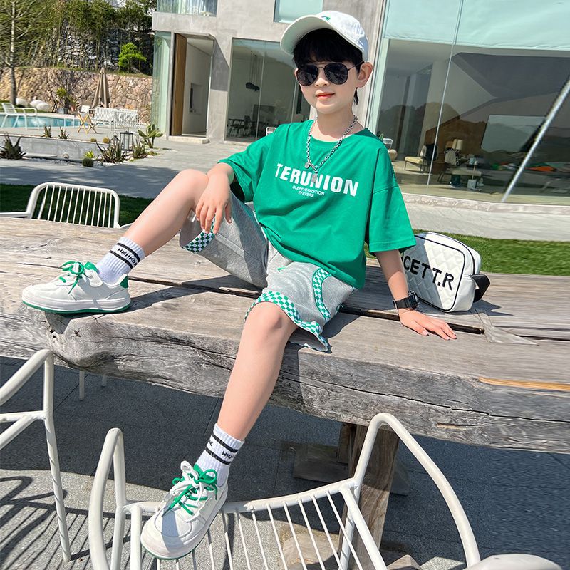 Children's Summer Middle Big Korean Style Fashionable Clothes Handsome Short Children's Suit