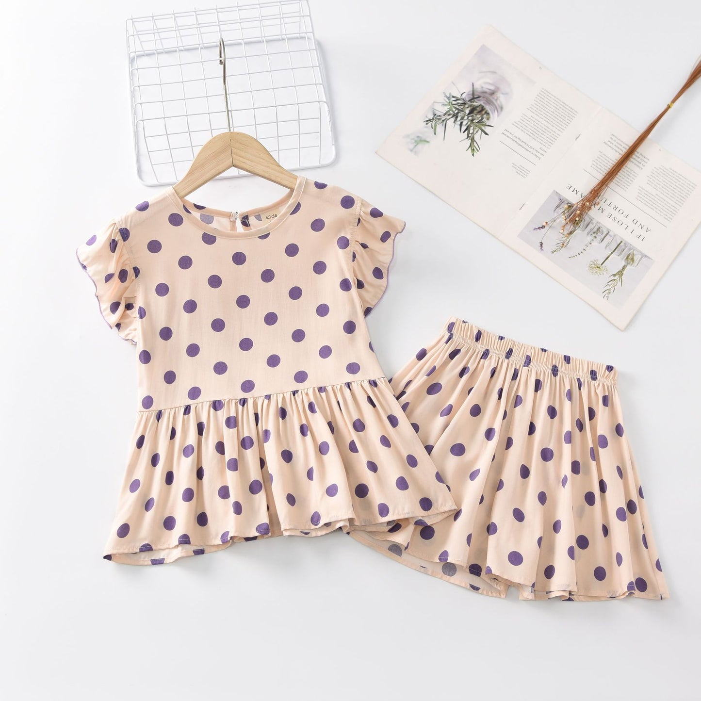 Children's Cool Summer Vest Shorts Poplin Pajamas Artificial Cotton Children's Suit