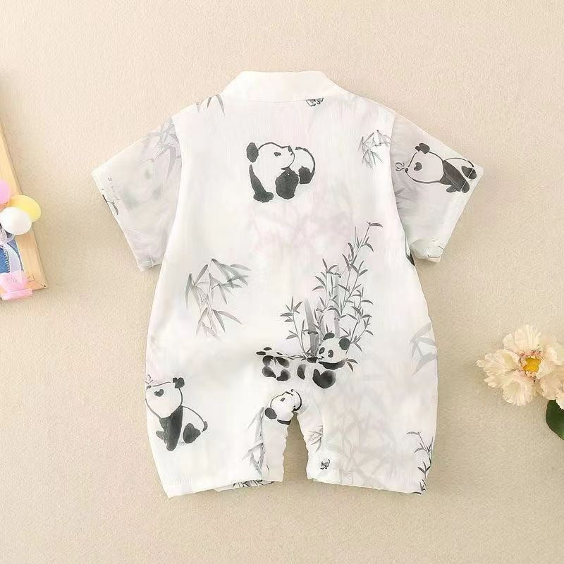 Babies National Tang Born Rompers Cute Jumpsuit, Climbing Suit