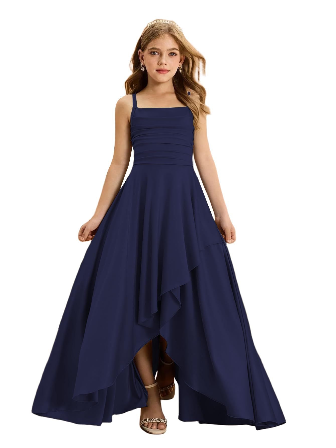Women's With Pleated Waist Tight Irregular Layered Party Children's Dress