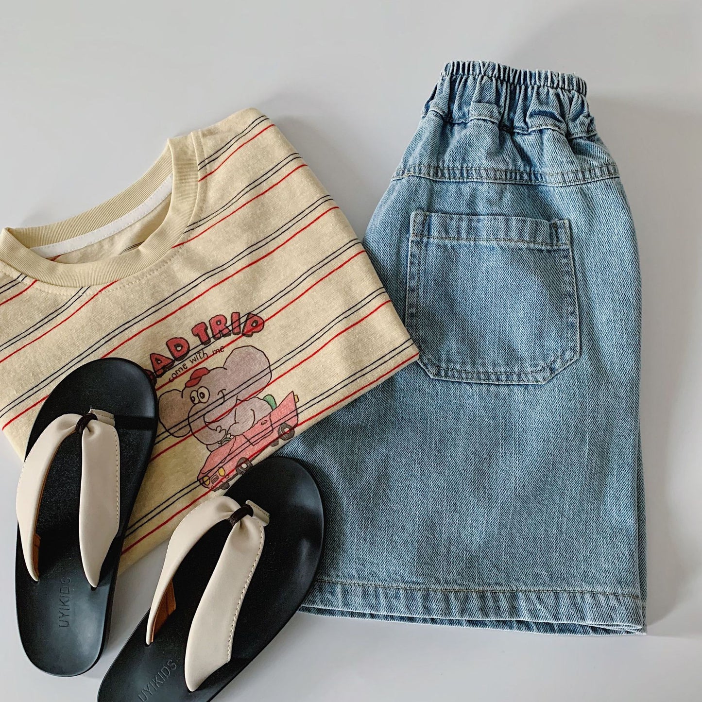 Children's Denim Shorts Summer Solid Color Loose Little Children's Pants