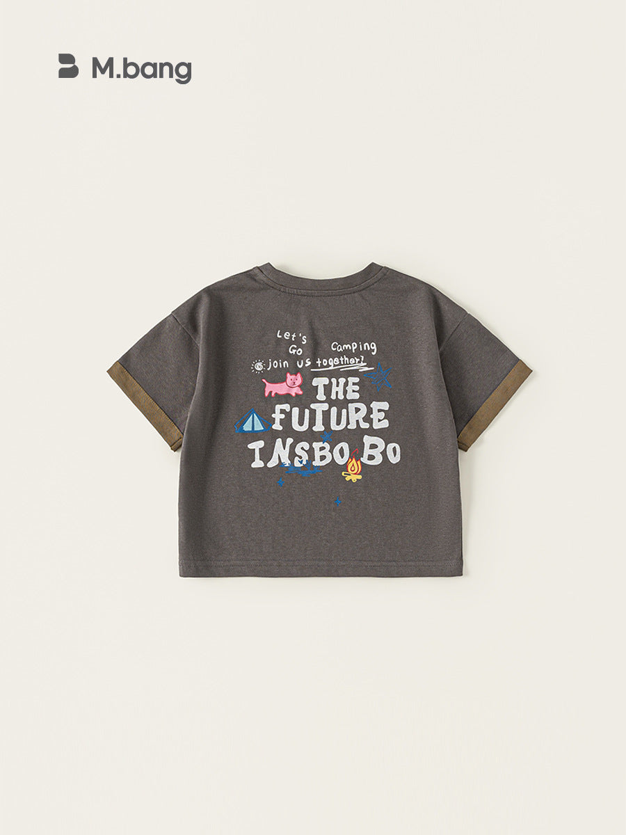 Children's Clothing Thin Summer Letter Printed Short-sleeved Clothes Loose Cool Children's T-shirt