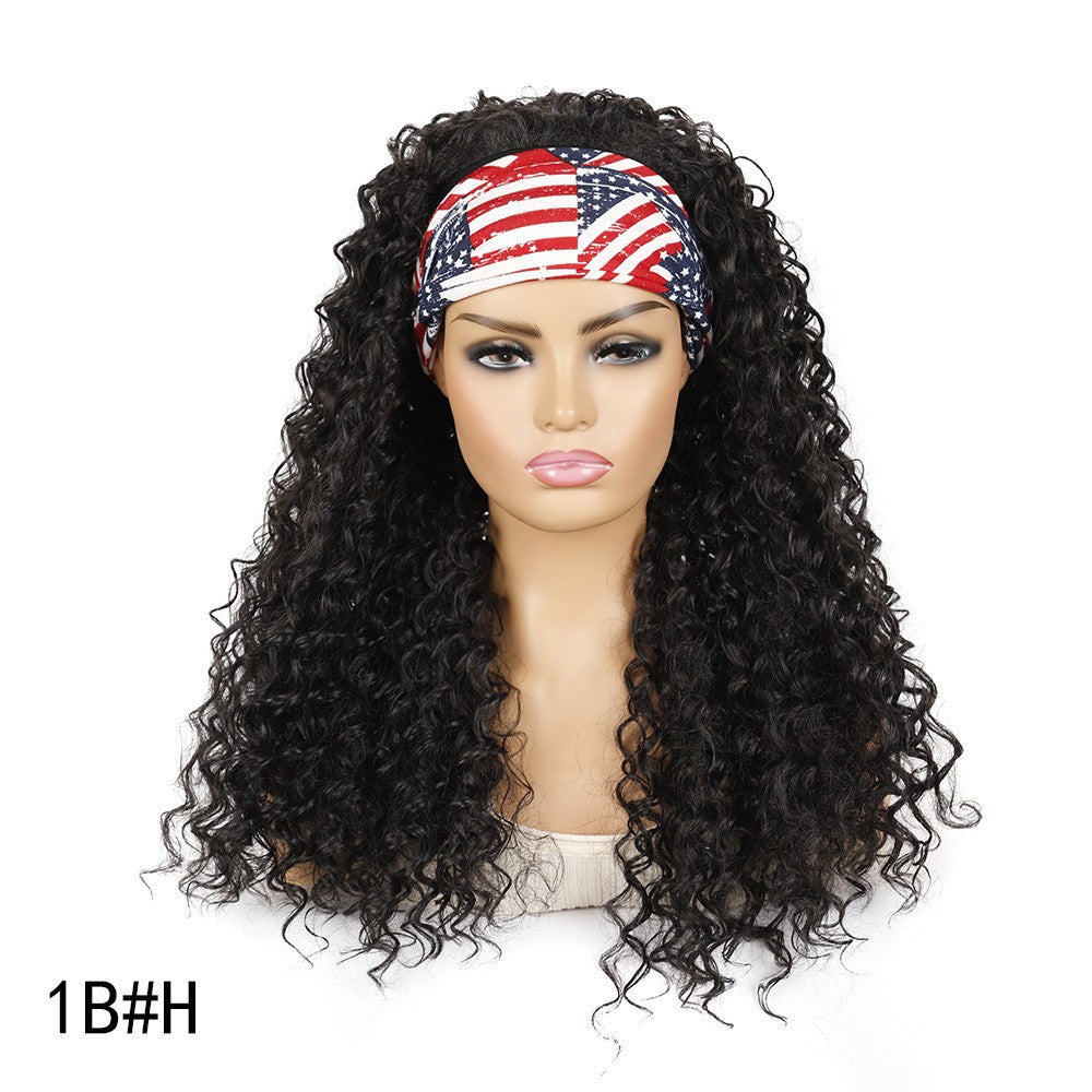 Hair Band Head Cover Export Curly Headband Sheath Wig Long Curls