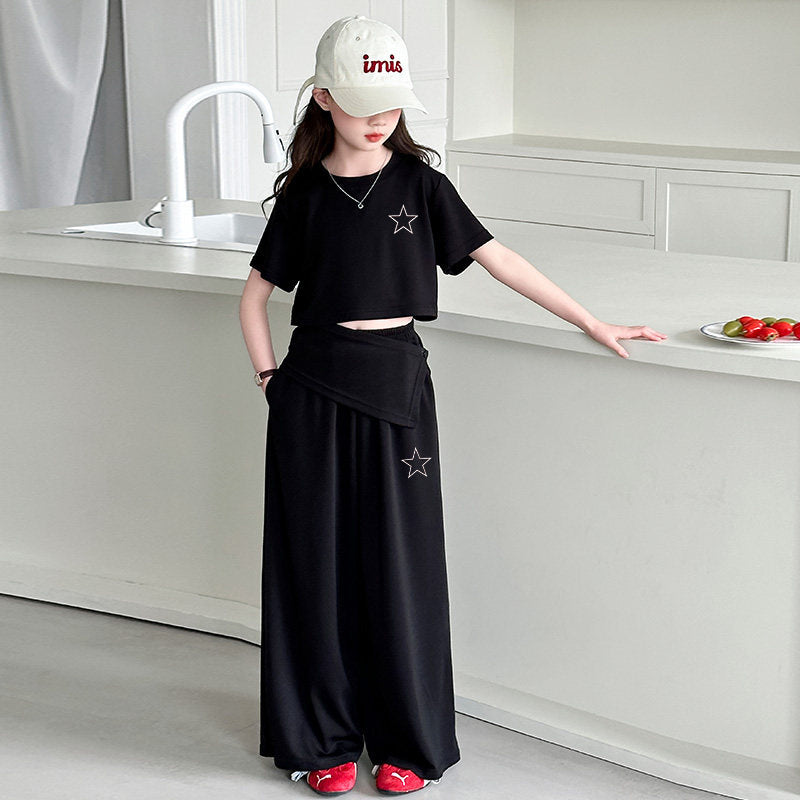 Children's Set Two-piece Korean Fashion Simple Style Five-pointed Star Children's Suit