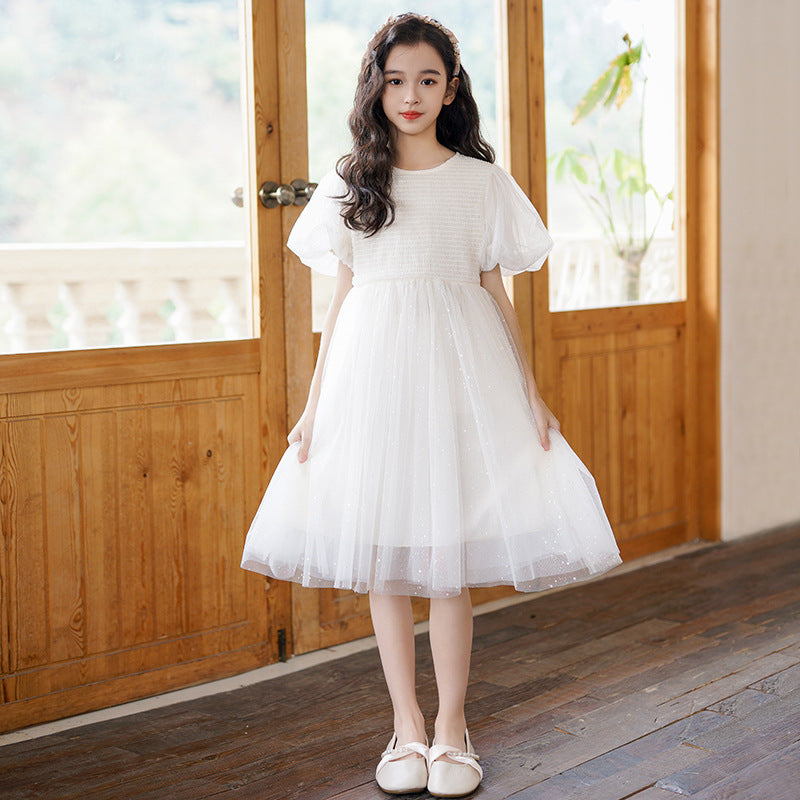 Children's Skirt Summer Short Sleeve Princess Medium Children's Dress