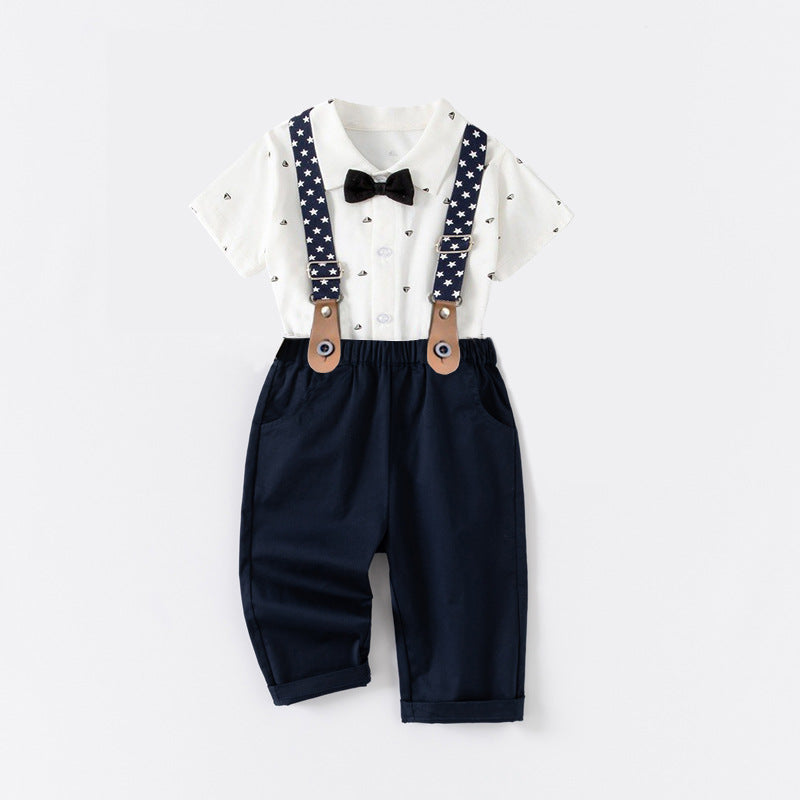 Children's Two-piece For Boys Clothes Birthday Dress Short Sleeve Shirt Children's Suit