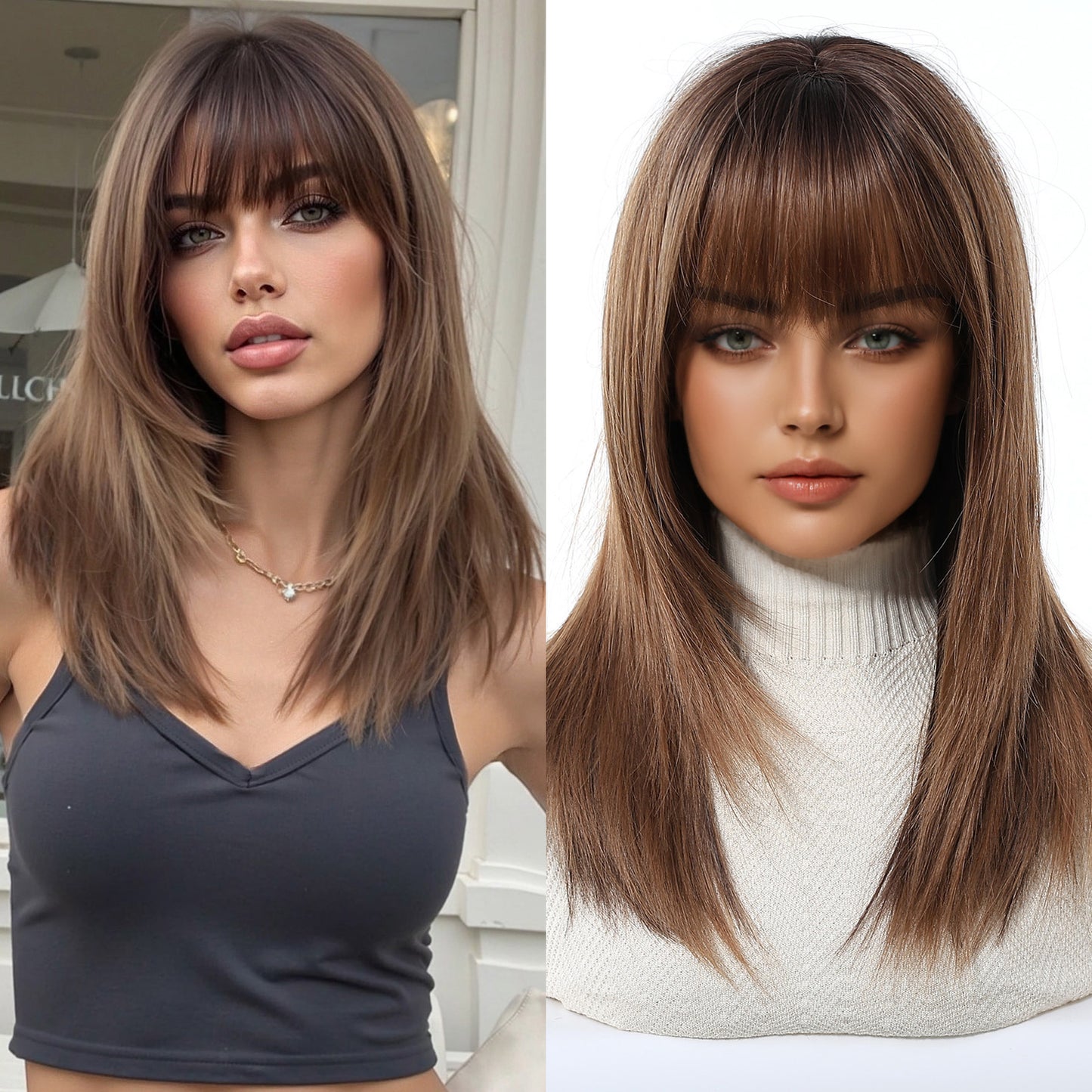 Women's High-level Collarbone Length Haircut Simulation Repairing Wig Short Straight Hair