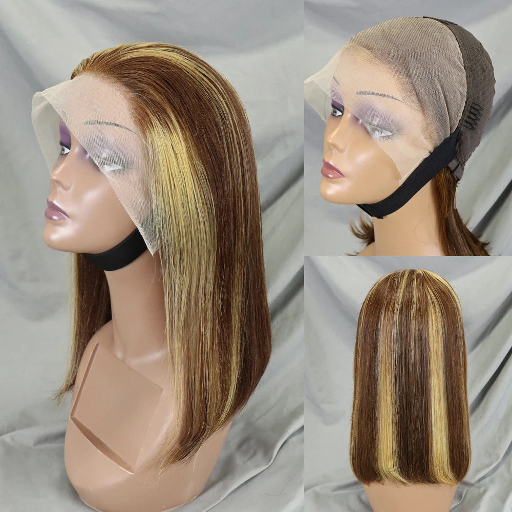 Bone Straight Lace Frontal Short Bob Real Hair Wig
