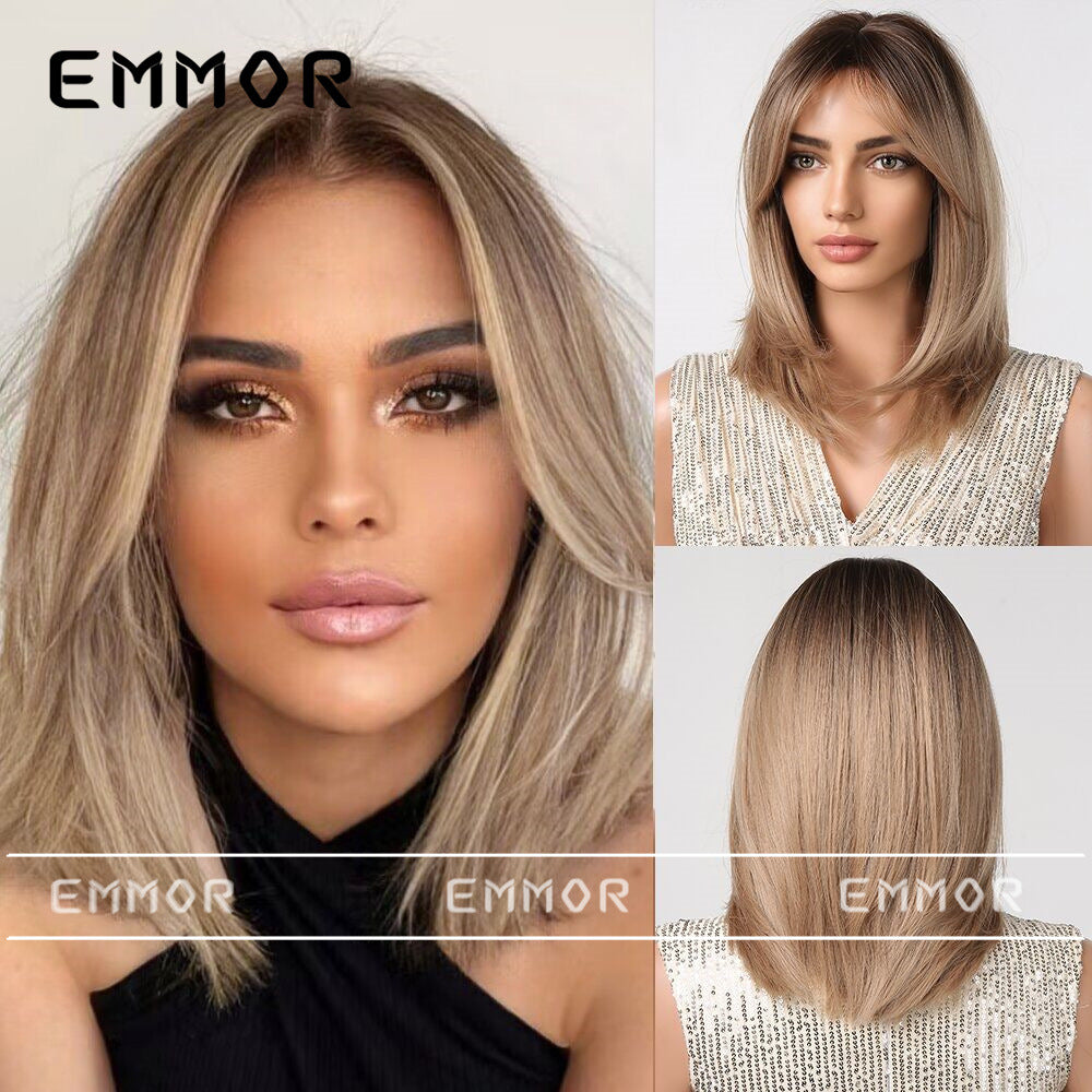 Shelf Bangs Layered Brown Collarbone Length Haircut Micro Volume Wig Short Curly Hair