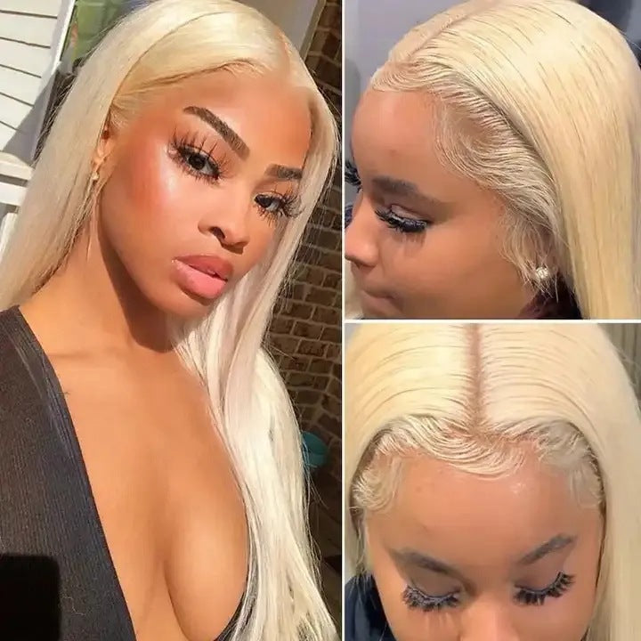 Women's Front Lace Female Black Hair Chemical Long Straight Wig