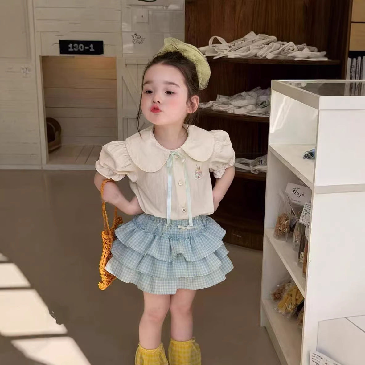 Children's Summer Korean Lapel Cotton Shirt Doll Children's Suit