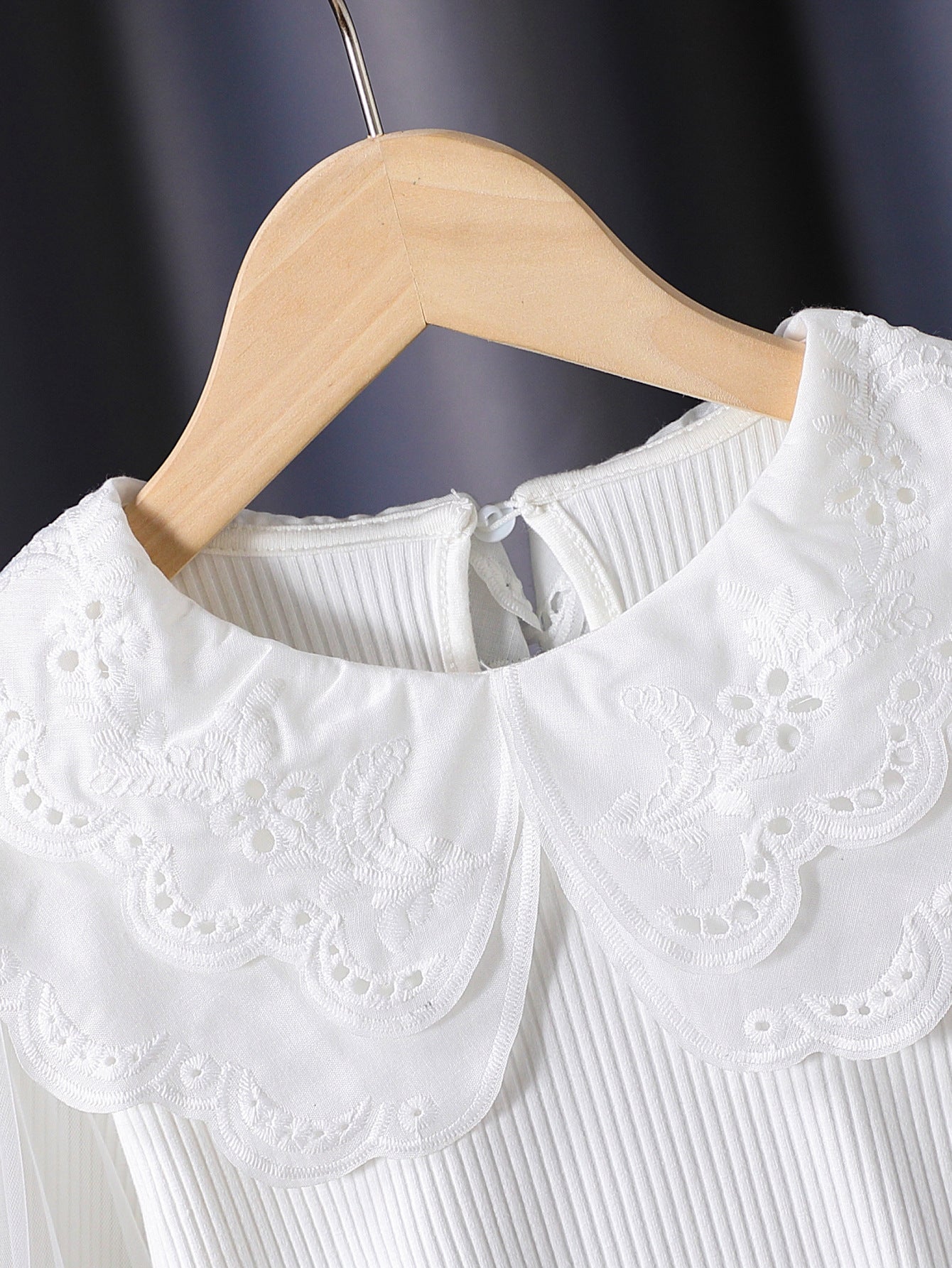 Long Sleeve Pure Cotton Lantern Mesh Sleeves Outer Wear Children's T-shirt