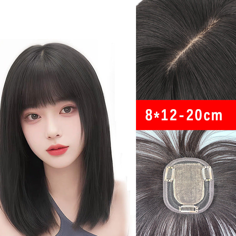 Women's Set Silk Screen Large Area Overhead Supplement Cover Gray Hair Wig Bangs