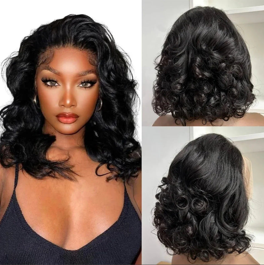 Classy Loose Wave Frontal Bouncy Human Real Hair Wig