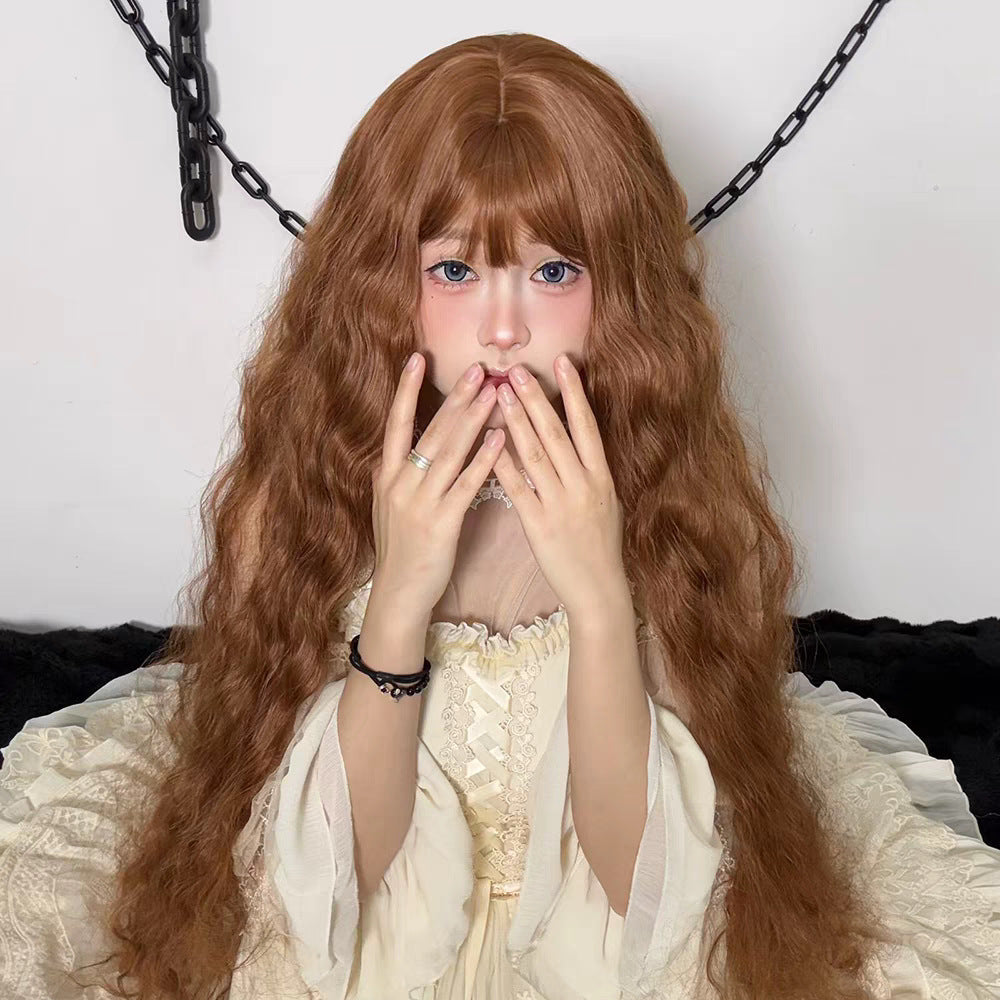 Super Orange Curly Hair Small Universal Wig Long Curls