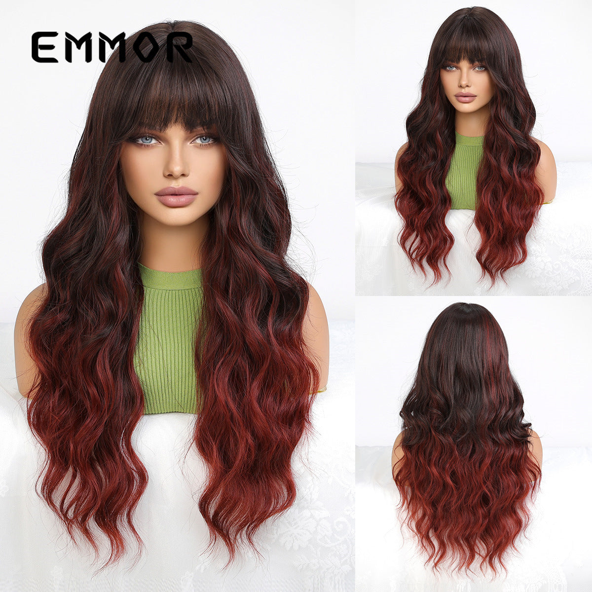 Tea Brown Big Wave Curly Full Wig Long Curls