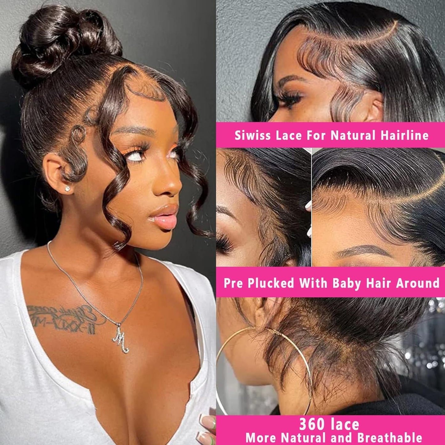Lace Black Mid-length Curly Hair Fiber Wig Long Curls