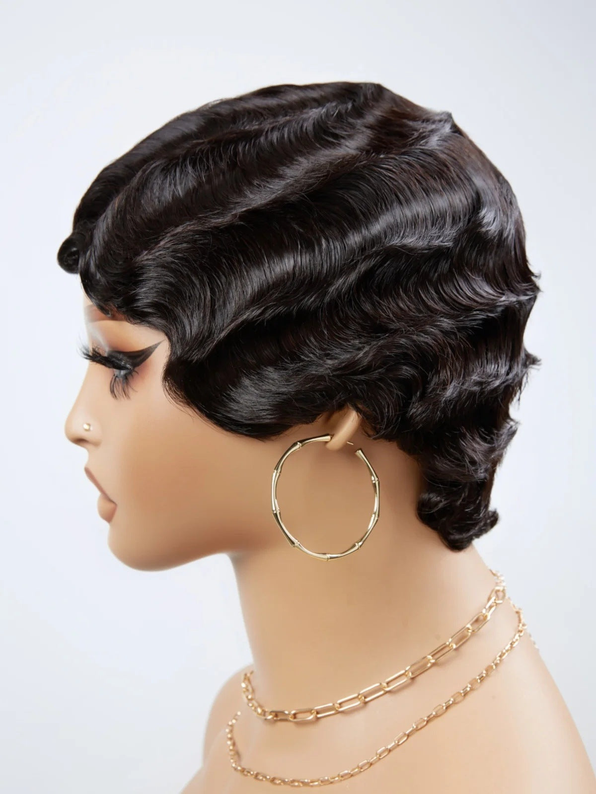 Pixie Cut Curly Bob Original Human Real Hair Wig