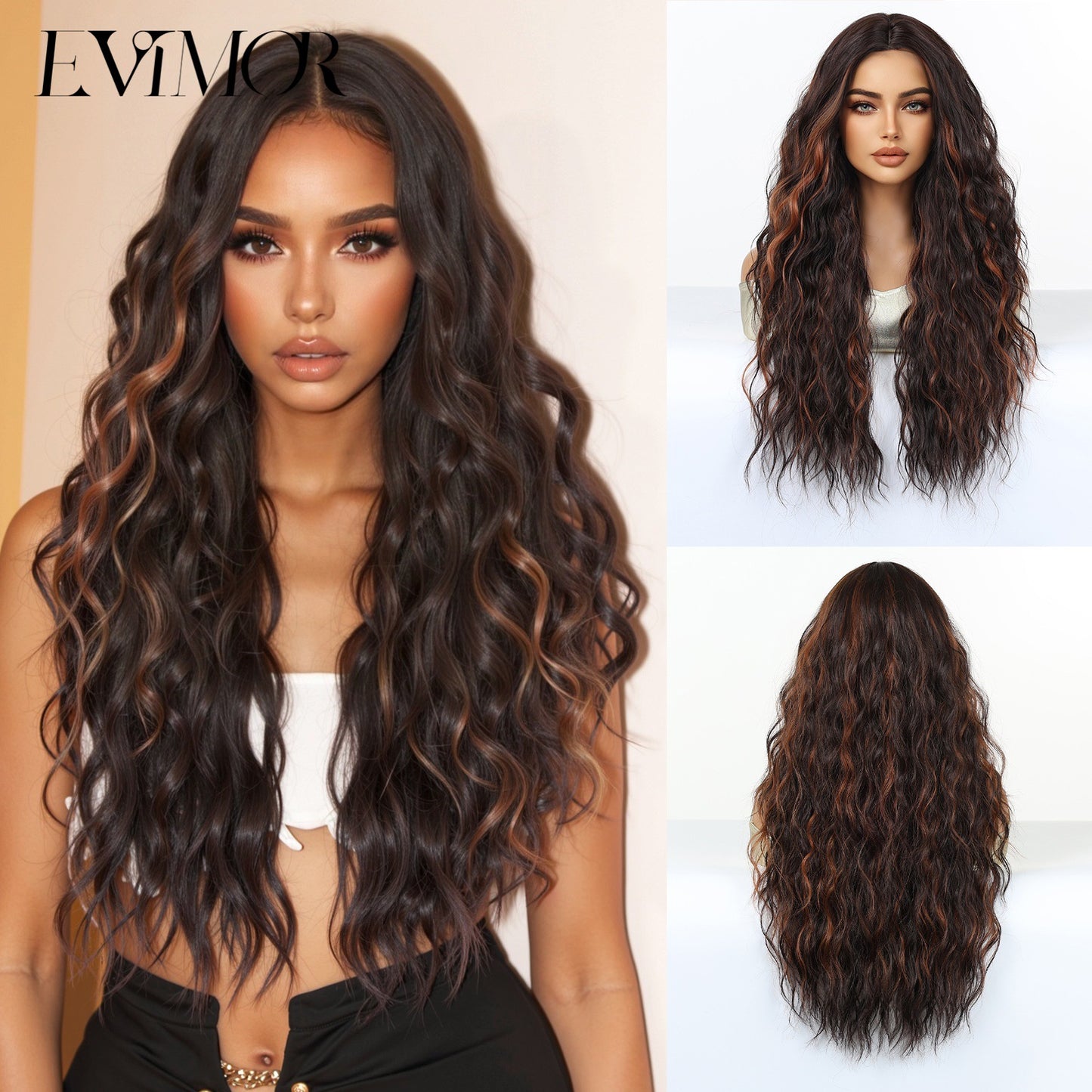Women's American Curly Inch Fluffy Hair Simulation Natural Wig Long Curls