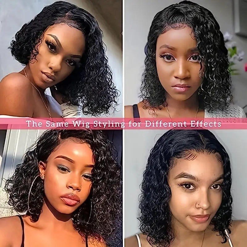 Women's Small Headgear Fiber Chemical Front Lace Wig Short Curly Hair