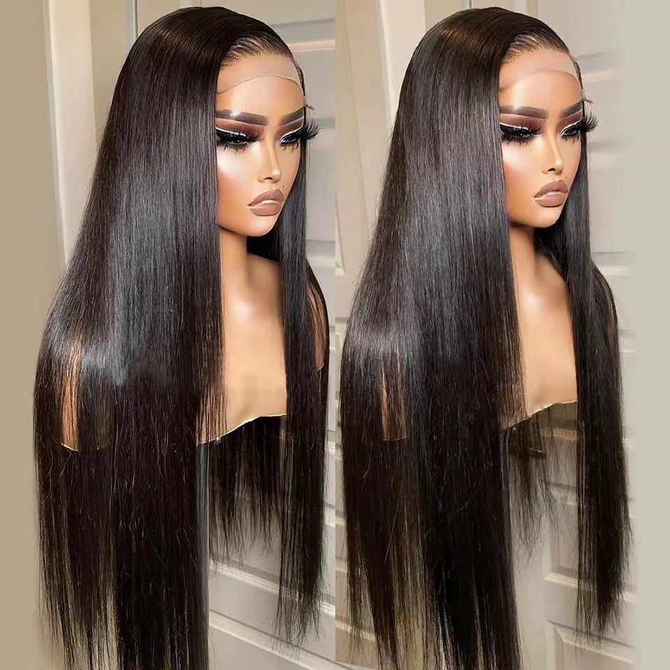 Classic Beautiful Front Lace Hair Cover Long Straight Wig