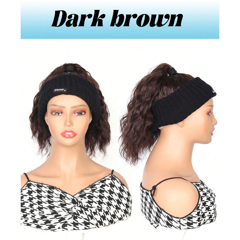 Women's Hat All-in-one Fashion Trendy Corrugated Curly Hair Air Top Wig Ponytail