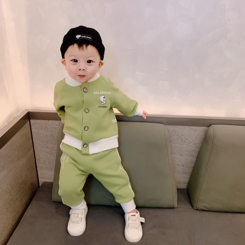 Infant Casual Clothes Boy Autumn Western Style Baseball Uniform Children's Suit